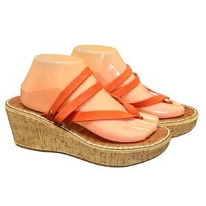 Sam Edelman Rasha Cork Wedge Slip On Thong Sandals